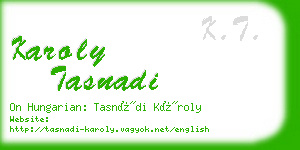 karoly tasnadi business card